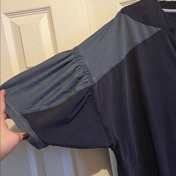 Umgee Navy Blue Tunic Dress with Button Details - Picture 2 of 5